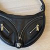 Versace Calfskin Small Repeat Zip Hobo Black