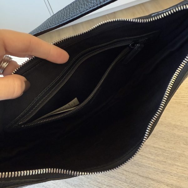 Versace Calfskin Small Repeat Zip Hobo Black