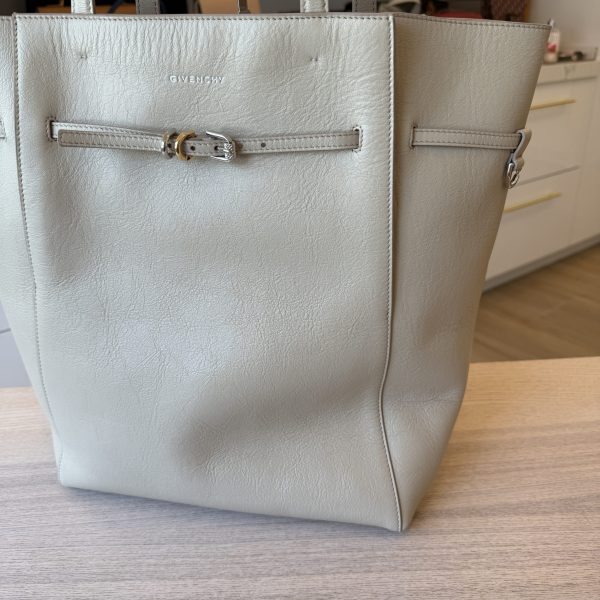Givenchy Calfskin Voyou Medium North South Tote Light Beige