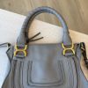 Chloe Calfskin Small Marcie Saddle Shoulder Bag Cashmere Grey