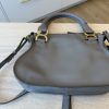 Chloe Calfskin Small Marcie Saddle Shoulder Bag Cashmere Grey