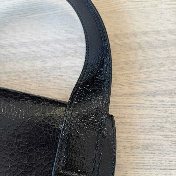 Alexander McQueen Black Leather Sling Crossbody Bag