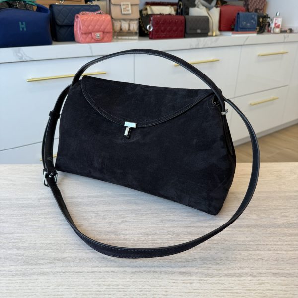 Toteme T-Lock Suede Top Handle Espresso