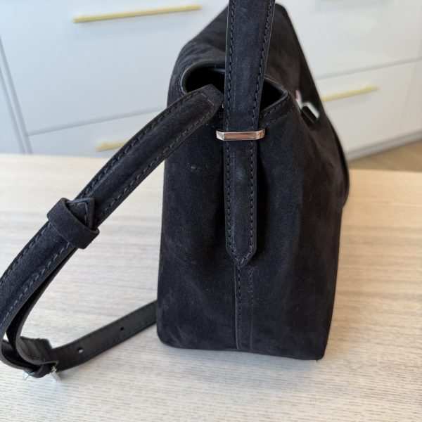Toteme T-Lock Suede Top Handle Espresso