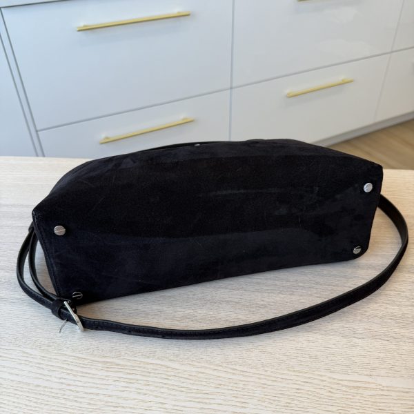 Toteme T-Lock Suede Top Handle Espresso