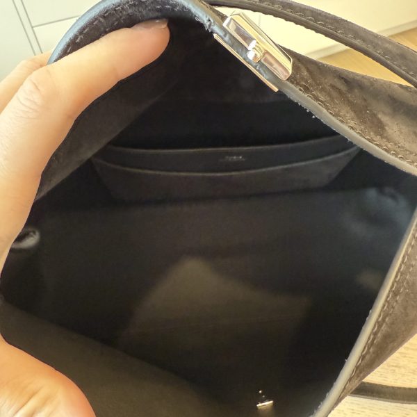 Toteme T-Lock Suede Top Handle Espresso