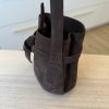 The Row Leo Bucket Bag Leather Mini Suede Dark Brown