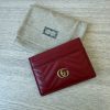 Gucci Calfskin Matelasse GG Marmont Card Holder Red