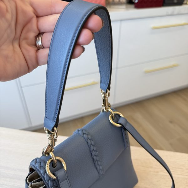 Chloe Grained Calfskin Small Penelope Soft Shoulder Bag Blue