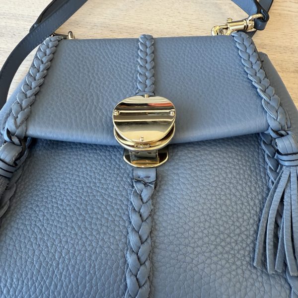Chloe Grained Calfskin Small Penelope Soft Shoulder Bag Blue