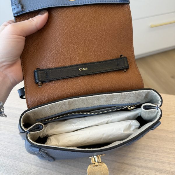 Chloe Grained Calfskin Small Penelope Soft Shoulder Bag Blue