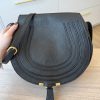 Chloe Calfskin Medium Marcie Round Crossbody Bag Black