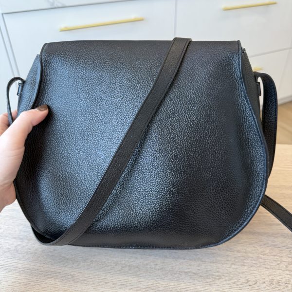 Chloe Calfskin Medium Marcie Round Crossbody Bag Black