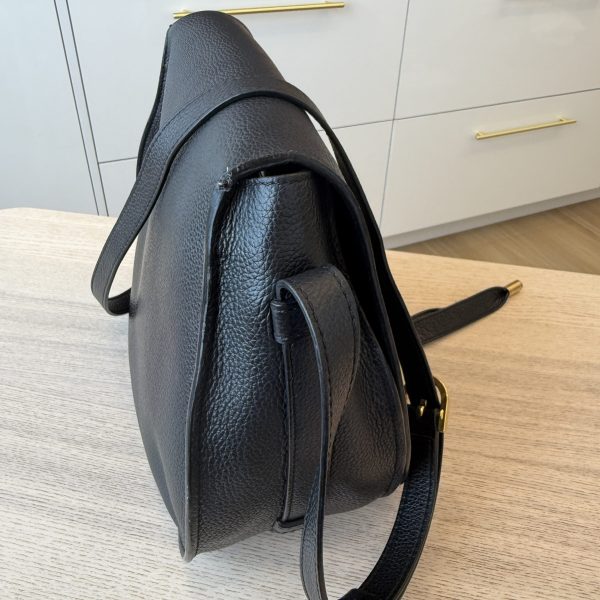 Chloe Calfskin Medium Marcie Round Crossbody Bag Black