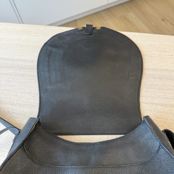 Chloe Calfskin Medium Marcie Round Crossbody Bag Black