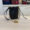 Chloe Marcie Micro Bucket Bag in Leather with Chain Strap Black