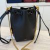 Chloe Marcie Micro Bucket Bag in Leather with Chain Strap Black
