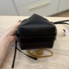 Chloe Marcie Micro Bucket Bag in Leather with Chain Strap Black