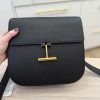Tom Ford Tara Medium Crossbody in Grained Leather with Leather Strap Black