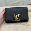 Louis Vuitton Black Calfskin Leather Chain Louise Clutch Bag
