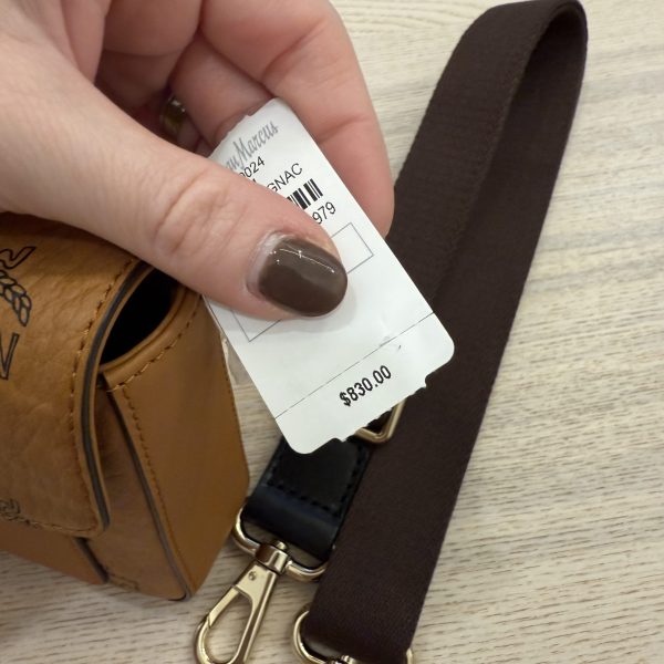 MCM Millie Visetos Logo Leather Crossbody Bag