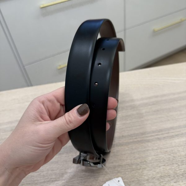 Salvatore Ferragamo Reversible and Adjustable Gancini Belt 38/95 Black and Brown