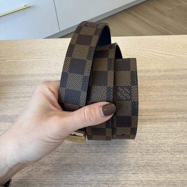 Louis Vuitton Damier Ebene Reversible LV Paris Buckle Belt 90/36