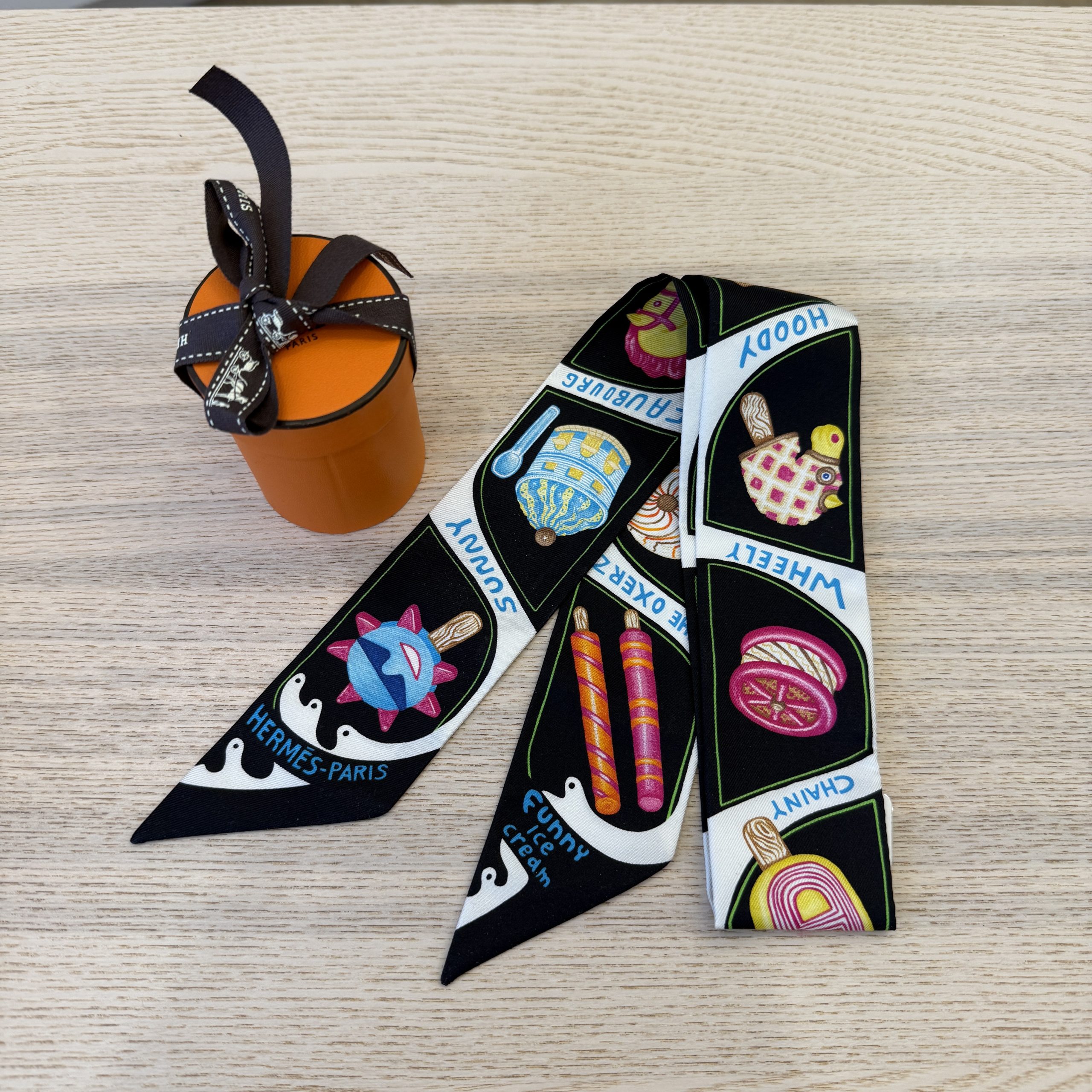 Hermes Multicolor Silk Twilly
