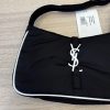 SAINT LAURENT Le 5 a 7 Hobo Nylon Small Black and White Hardware