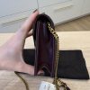 Saint Laurent Envelope Quilted Patent Leather Chain Wallet Dark Red Wine and Gold Hardware