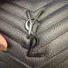 Saint Laurent Envelope Quilted Leather Chain Wallet Black and Black Hardware