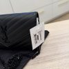 Saint Laurent Envelope Quilted Leather Chain Wallet Black and Black Hardware