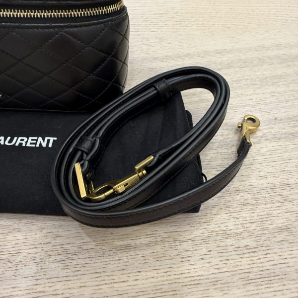 Saint Laurent (YSL) Gaby Vanity Bag in Lambskin Black and Gold Hardware