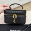 Saint Laurent (YSL) Gaby Vanity Bag in Lambskin Black and Gold Hardware