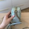 Gucci Iridescent Nappa Chevron Matelasse Small GG Marmont Chain Shoulder Bag Iridescent
