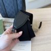 Gucci GG Supreme Monogram Appia Calfskin Web Mini Tote Bag Black