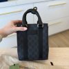 Gucci GG Supreme Monogram Appia Calfskin Web Mini Tote Bag Black