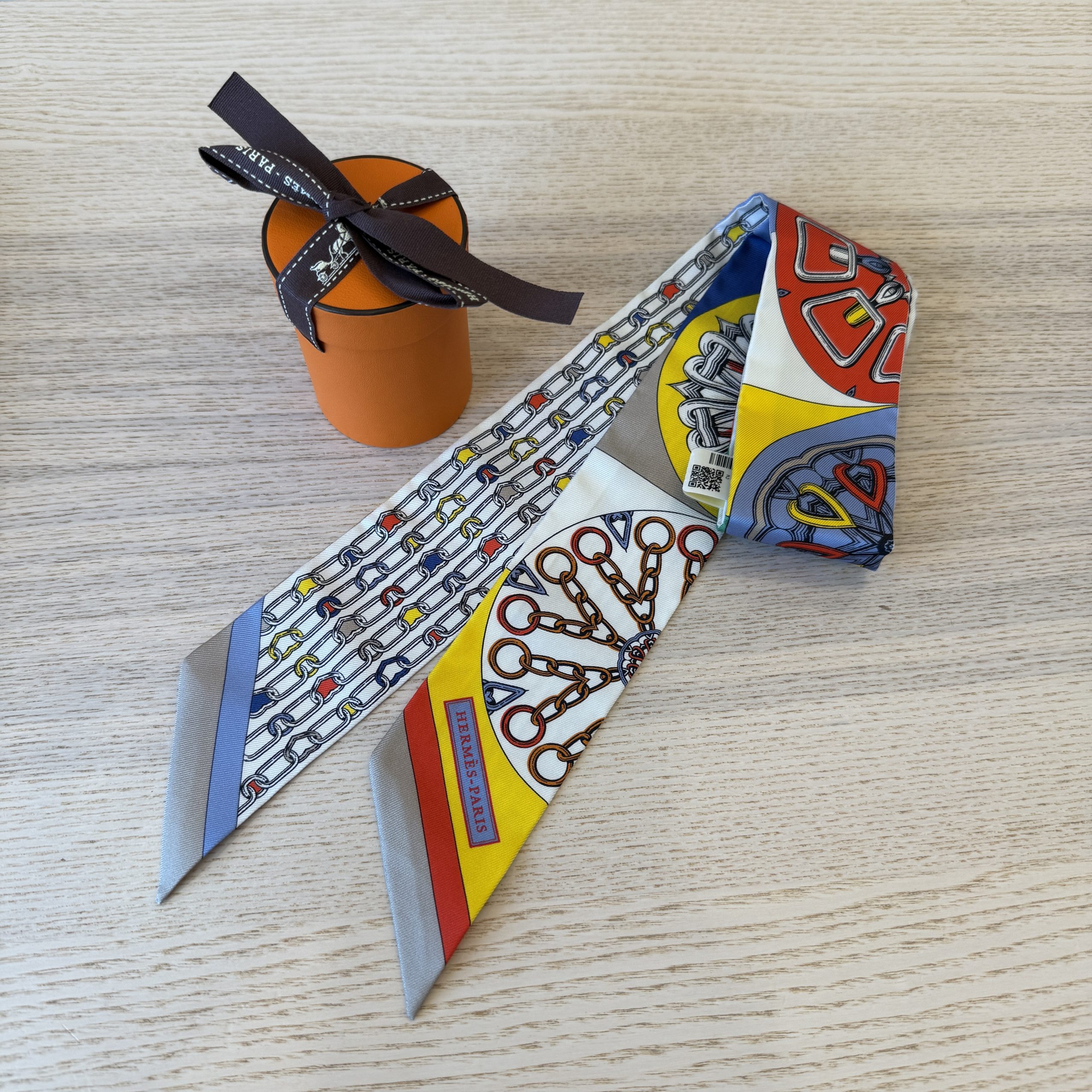 Hermes Multicolor Silk Twilly
