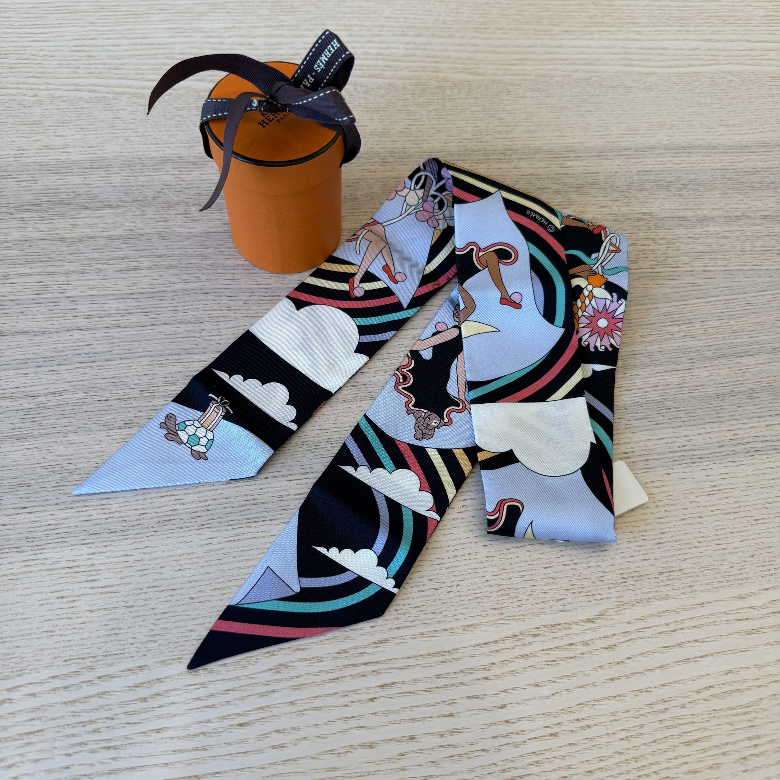 Hermes Multicolor Silk Twilly