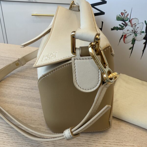 Loewe Puzzle Edge Small Top-Handle Bag in Tricolor Leather