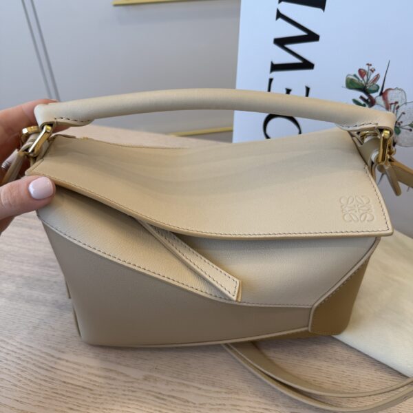 Loewe Puzzle Edge Small Top-Handle Bag in Tricolor Leather