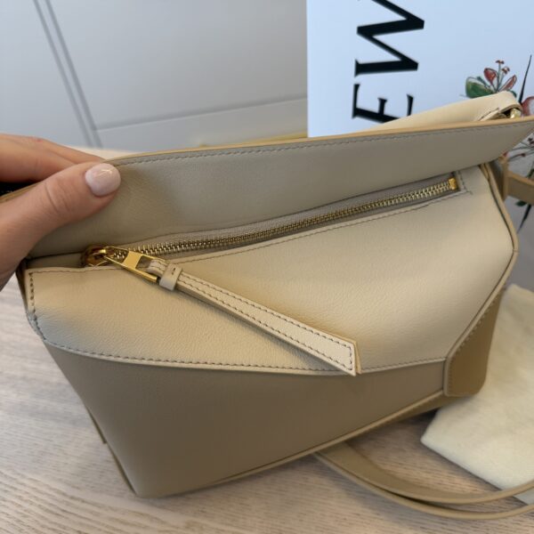 Loewe Puzzle Edge Small Top-Handle Bag in Tricolor Leather