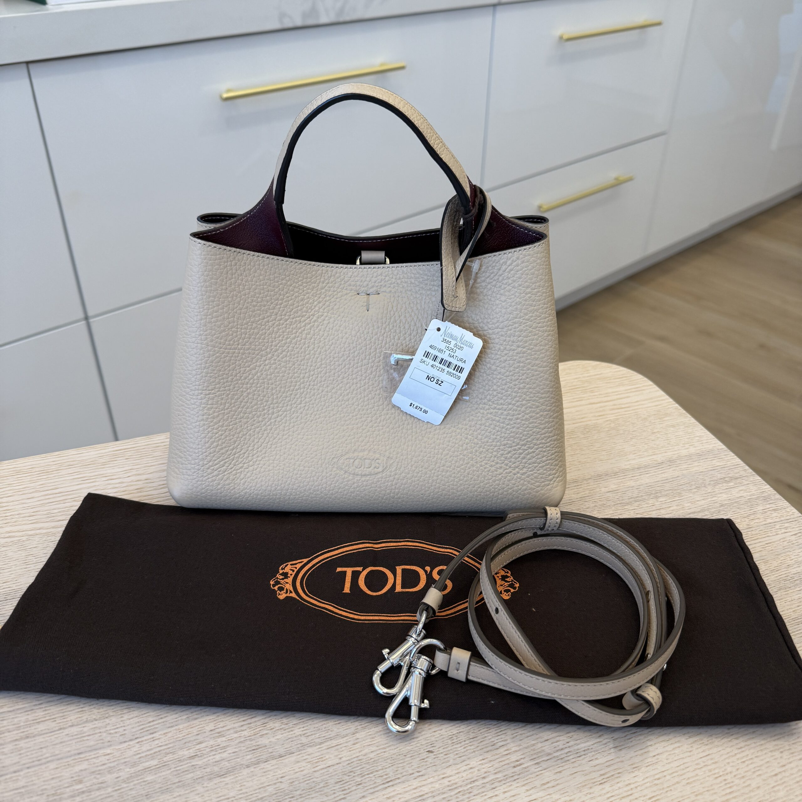 Tod's Bag in Leather Micro Off White