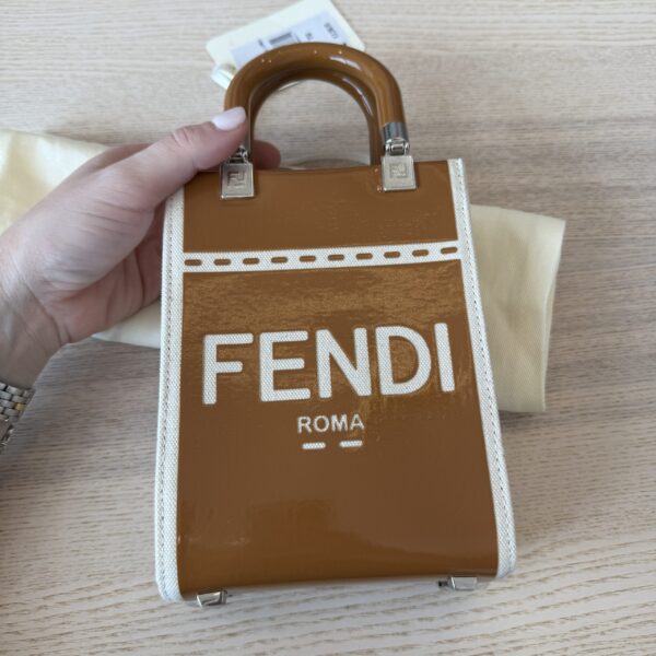 Fendi Sunshine Shopper Tote Patent Mini