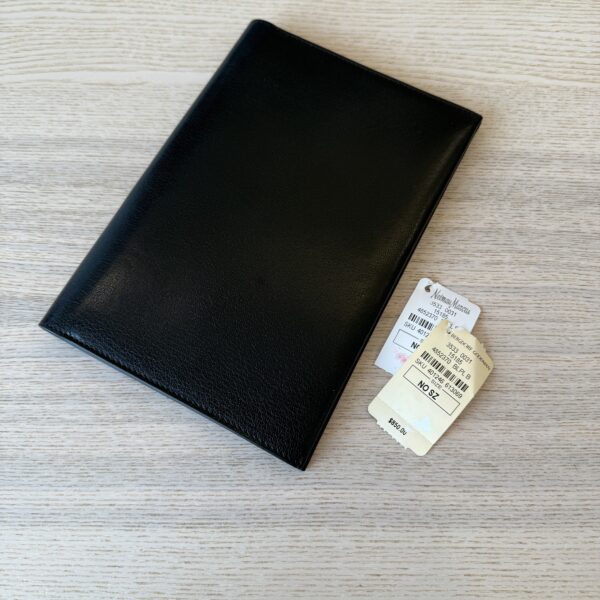 The Row Travel Pouch in Shiny Kid Leather Black