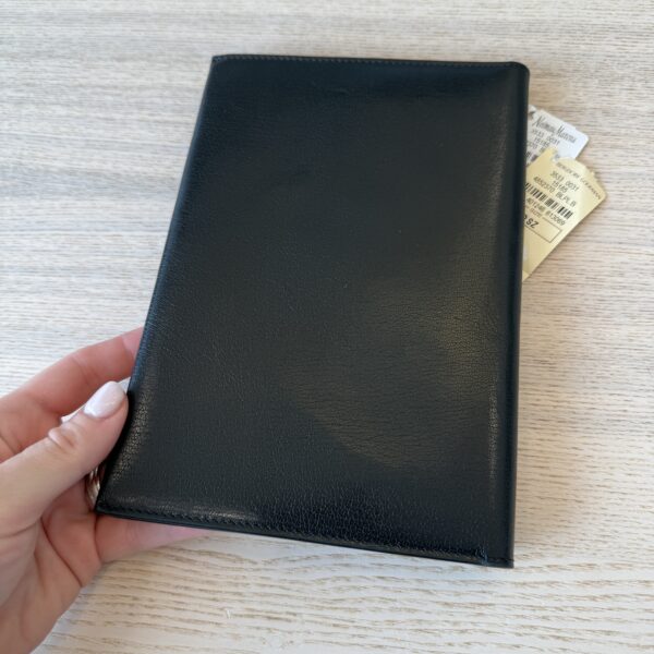 The Row Travel Pouch in Shiny Kid Leather Black