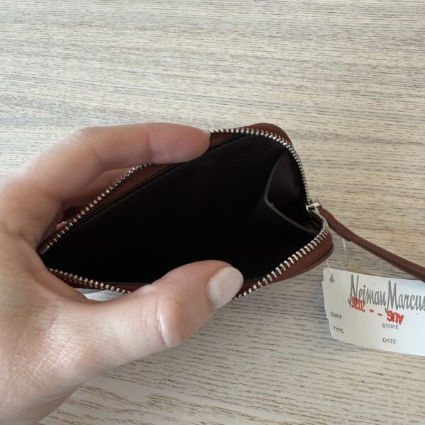The Row Zipped Wallet in Shiny Kid Leather Burnt Umber