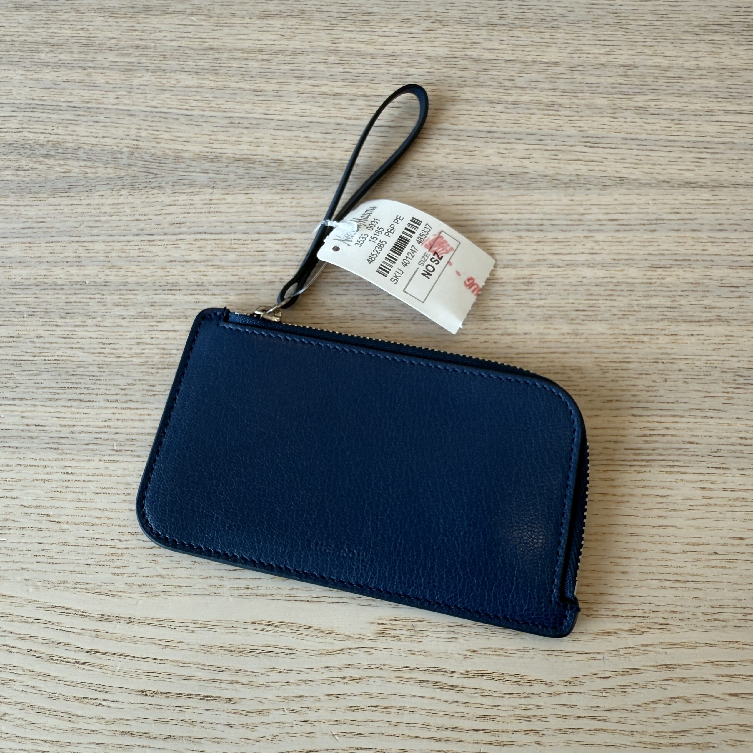 The Row Zipped Wallet in Shiny Kid Leather Peacock Blue