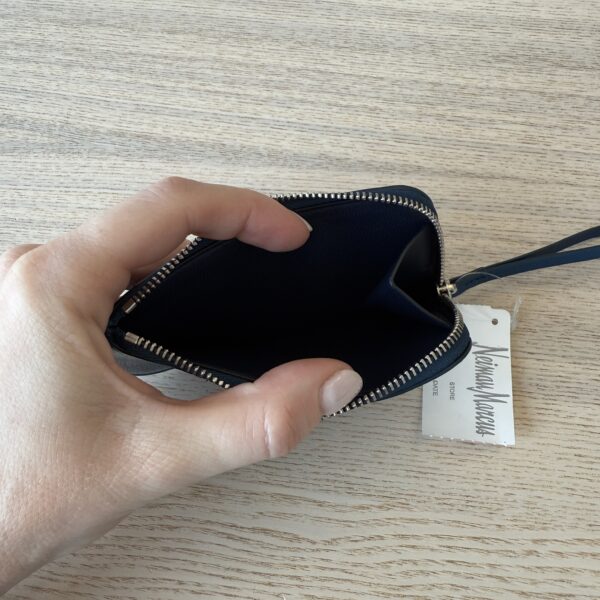 The Row Zipped Wallet in Shiny Kid Leather Peacock Blue