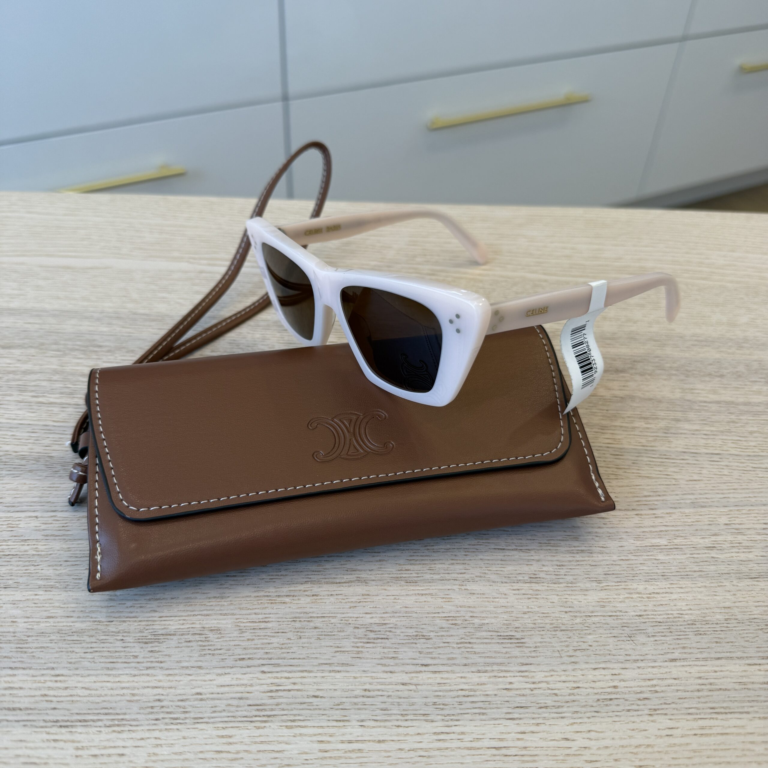 Celine Acetate Sunglasses Light Pink Cat Eye CL40187